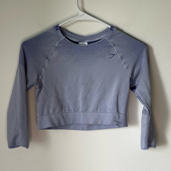 Gymshark APEX SEAMLESS CROP TOP Size M Lilac Ventilation Lightweight Sport - Picture 1 of 4